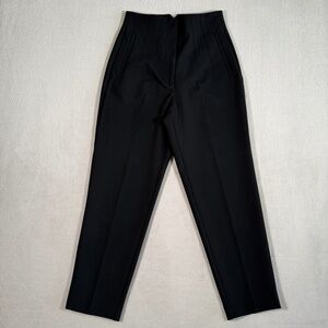 Zara Pants Womens Small Black High Rise Pleated Tapered Trousers 1608/532